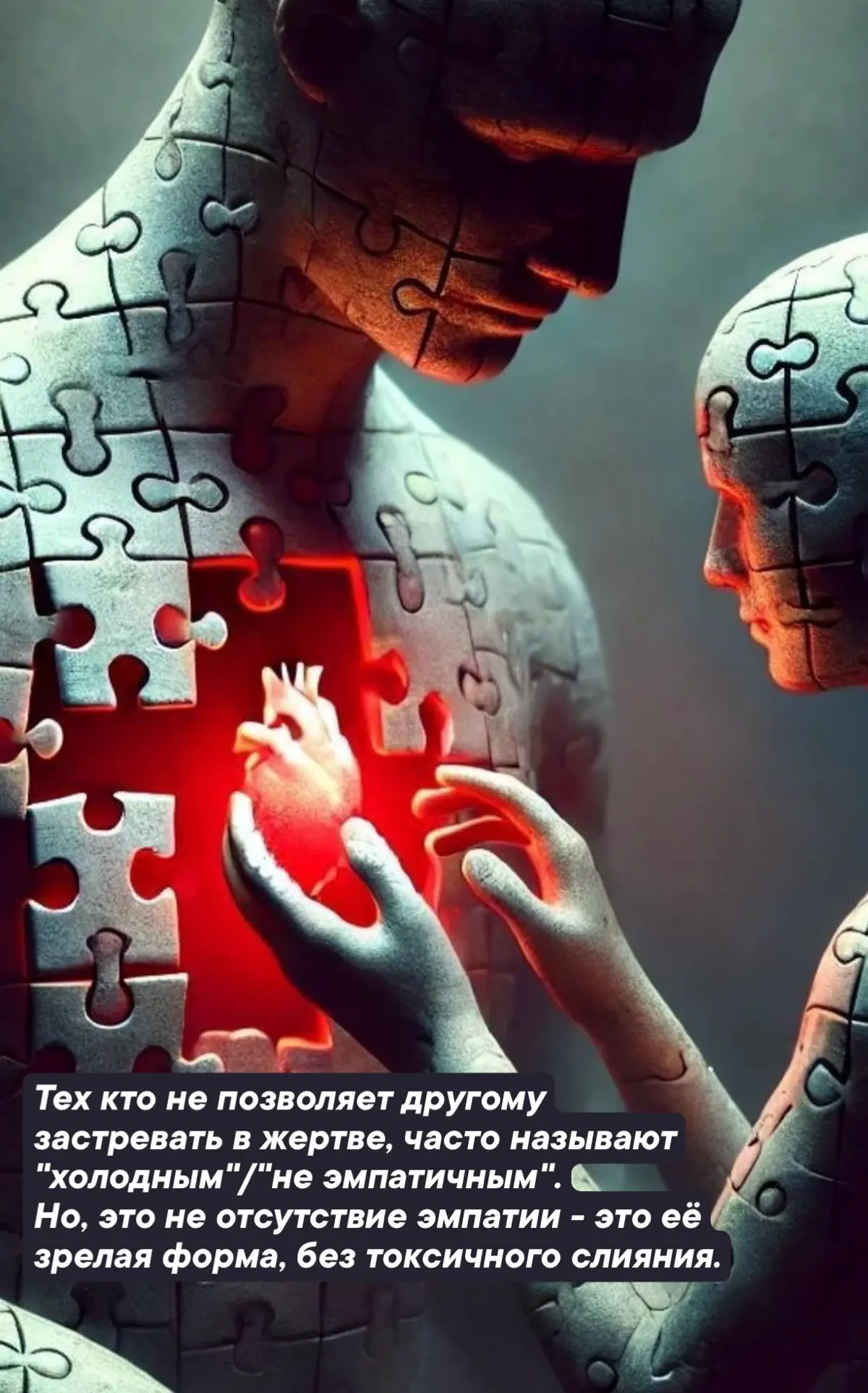 “Слияние” и “эмпатия” - в чём разница?
Слияние:🧩
- “Ты страдаешь? Я сяду рядом, заплачу, растворюсь в твоей боли, забуду себя” | Сетка — социальная сеть от hh.ru