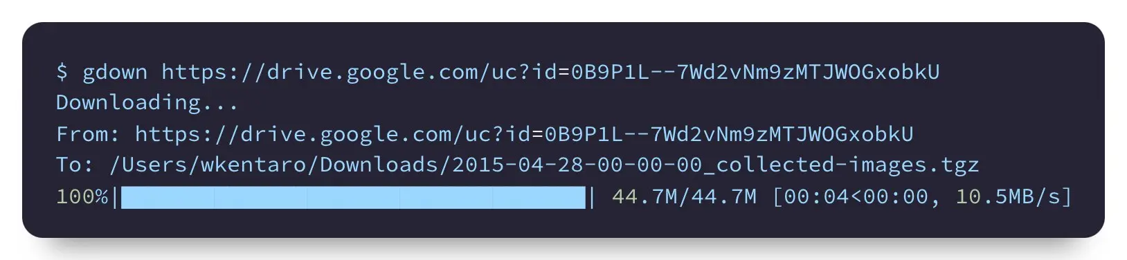 gdown
gdown — это инструмент для загрузки публичных файлов и папок с Google Drive, особенно полезный в случаях, когда стандартные утилиты, такие как curl или wget, не справляются с задачей | Сетка — социальная сеть от hh.ru