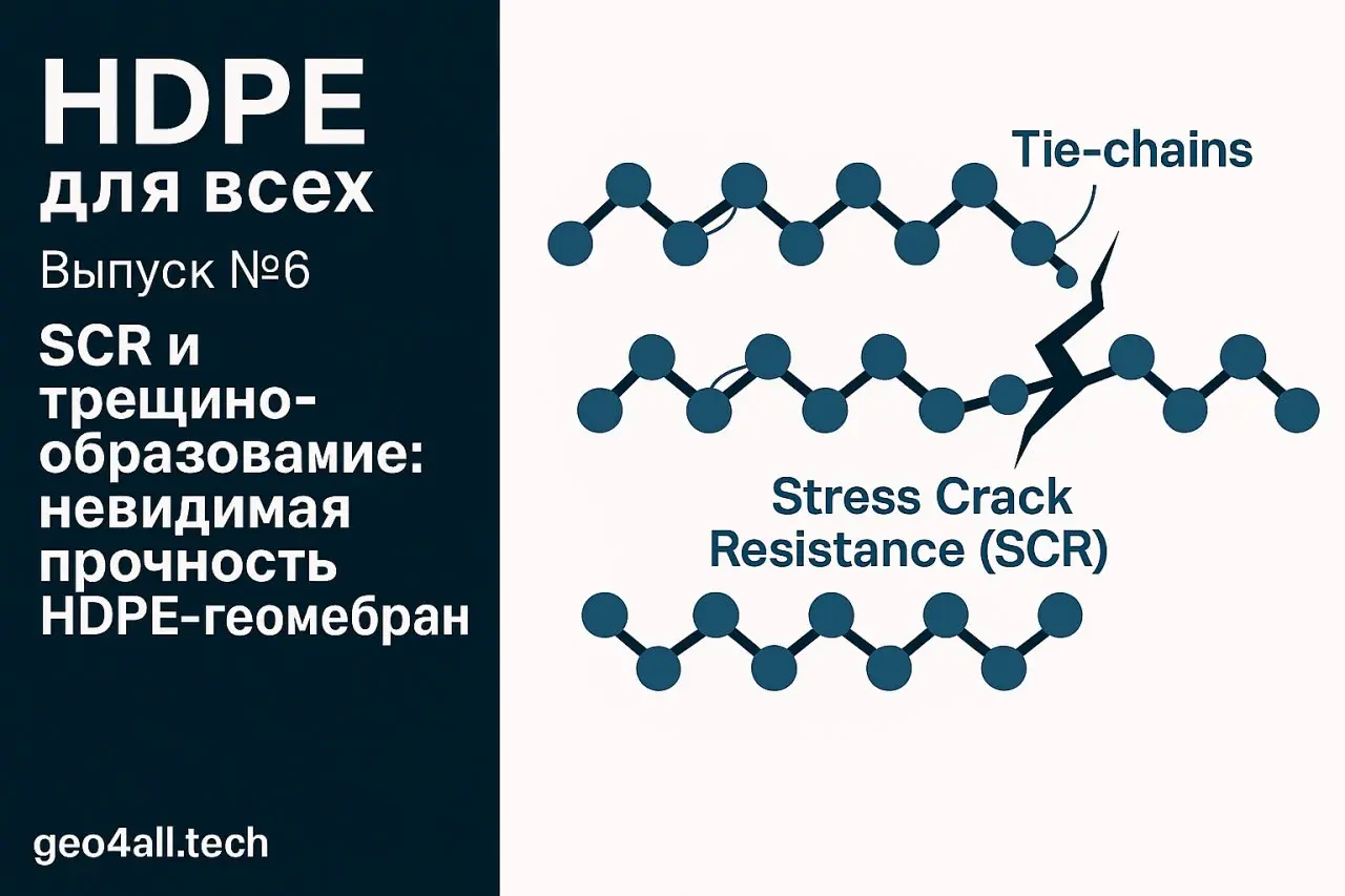 🧵 HDPE для всех — Выпуск  № 6. SCR и трещинообразование: невидимая прочность HDPE-геомембран
Материал может выглядеть прочным в момент приёмки, но разрушиться спустя пару лет эксплуатации | Сетка — социальная сеть от hh.ru