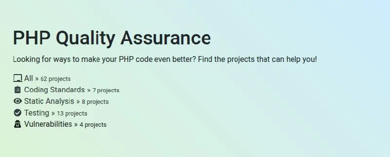 https://phpqa.io/index.html
Хороший список библиотек, которые помогут сделать php код лучше. | Сетка — социальная сеть от hh.ru