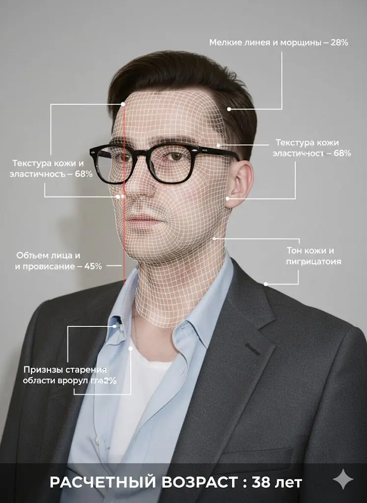 Держите промпт, чтобы проверить сколько лет вам даст ии
Using the provided image of a person’s face, create a hyper-realistic, high-resolution portrait infographic | Сетка — социальная сеть от hh.ru