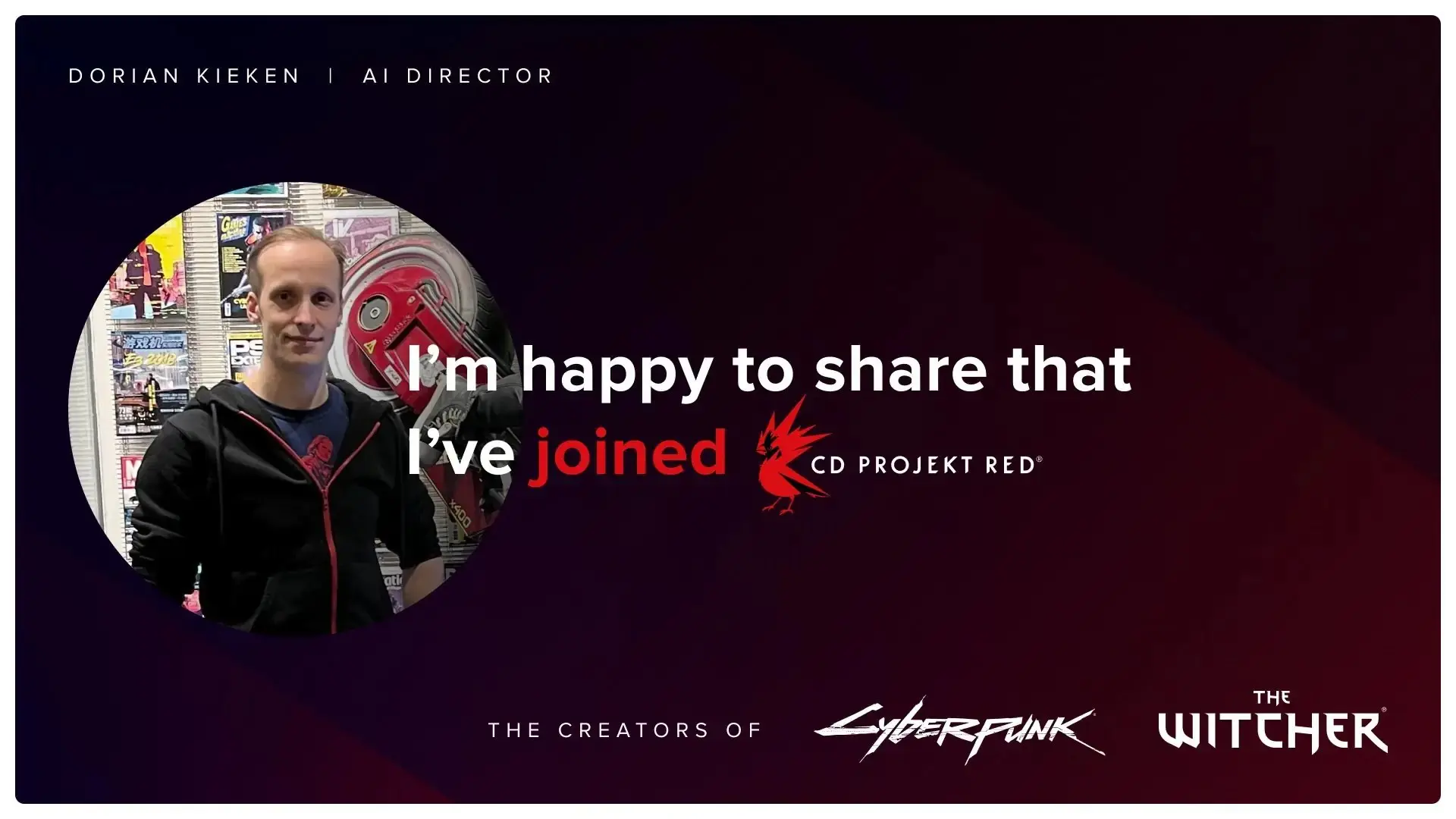 🎮 Ключевой разработчик Mass Effect возглавит ИИ в CDPR
Дориан Кикен, ветеран BioWare, назначен директором по ИИ в CD Projekt Red | Сетка — социальная сеть от hh.ru