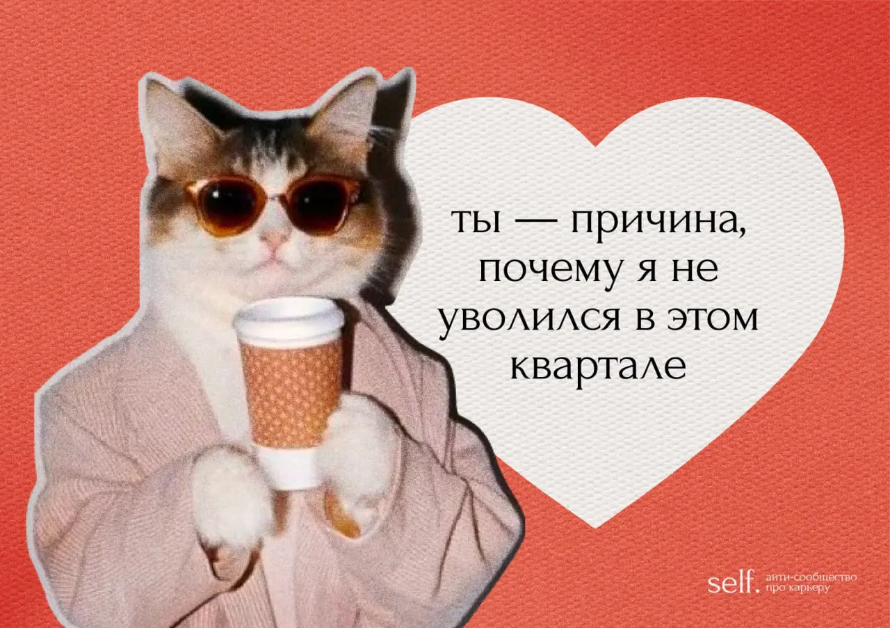 Пришла сказать, что я вас лублу ❤️
И принесла нестыдные валентинки для ваших любимых коллЭжек 🐀 | Сетка — социальная сеть от hh.ru