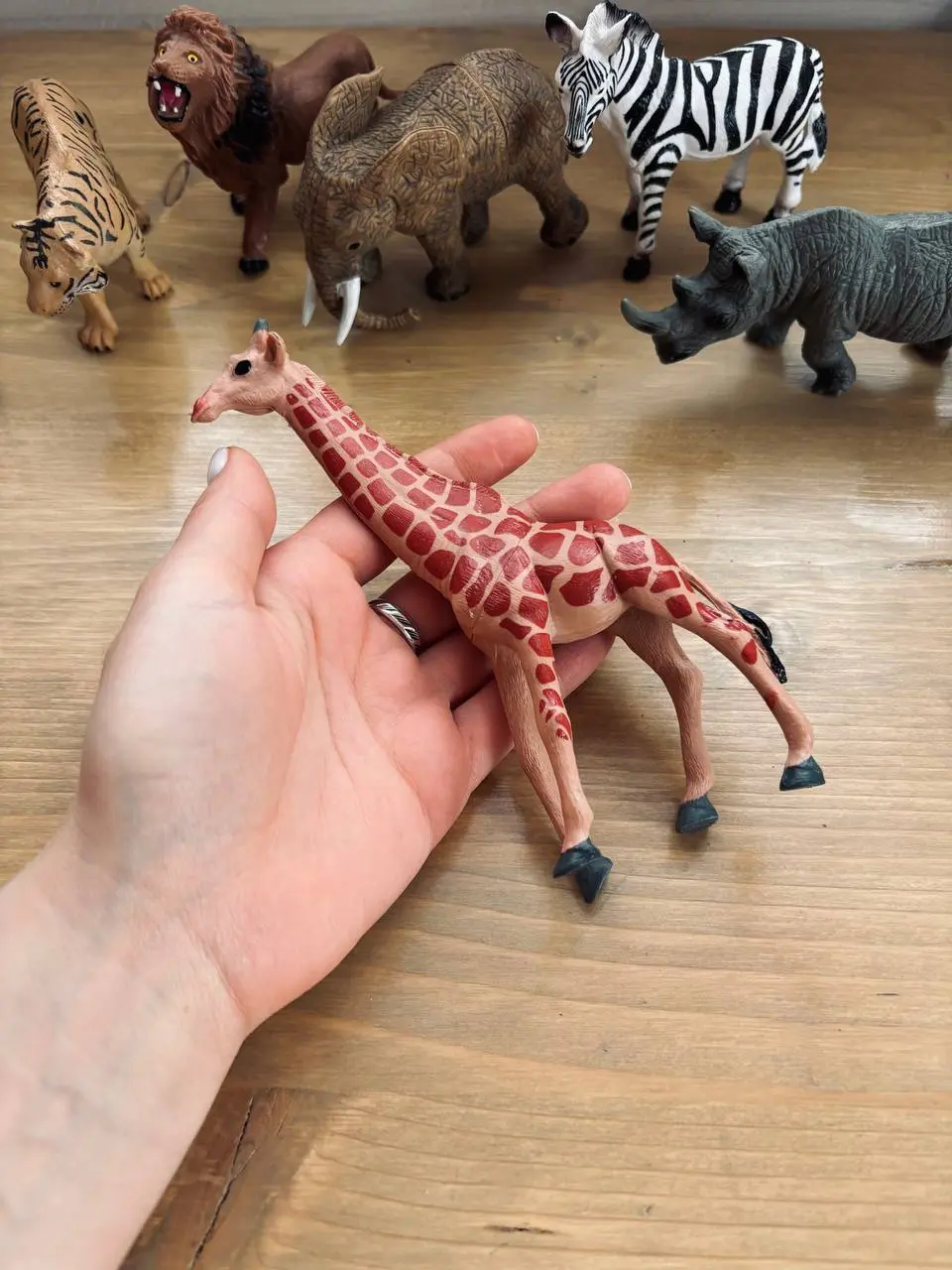 🦁Продолжаем тему животных жарких стран!
Намекаю: в магазине «Чижик» продаются отличные игрушечные звери.
Целых 6 штук вполне приличного качества обошлись мне примерно в 350 рублей | Сетка — социальная сеть от hh.ru