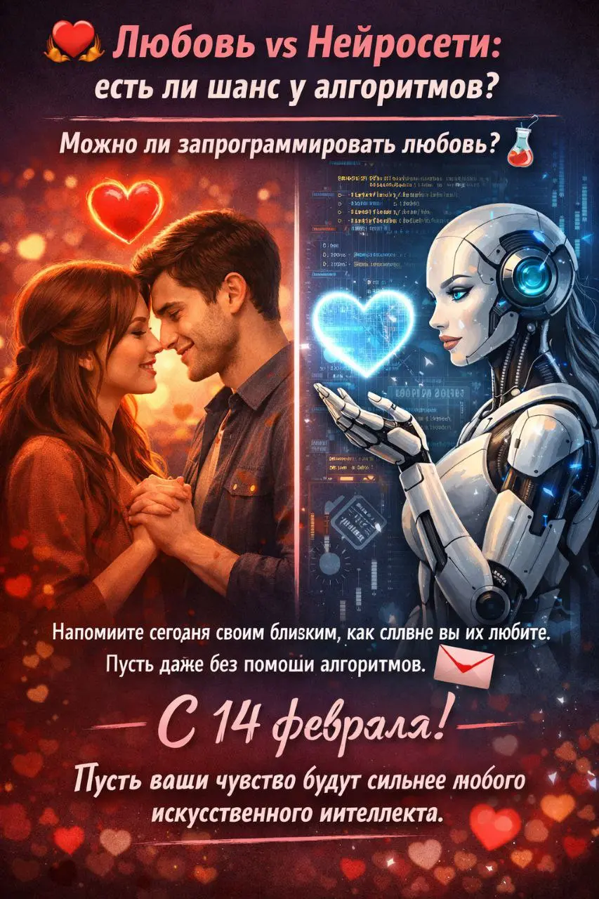 ❤️‍🔥 Любовь vs Нейросети: есть ли шанс у алгоритмов?
Говорят, что любовь — это химия | Сетка — социальная сеть от hh.ru
