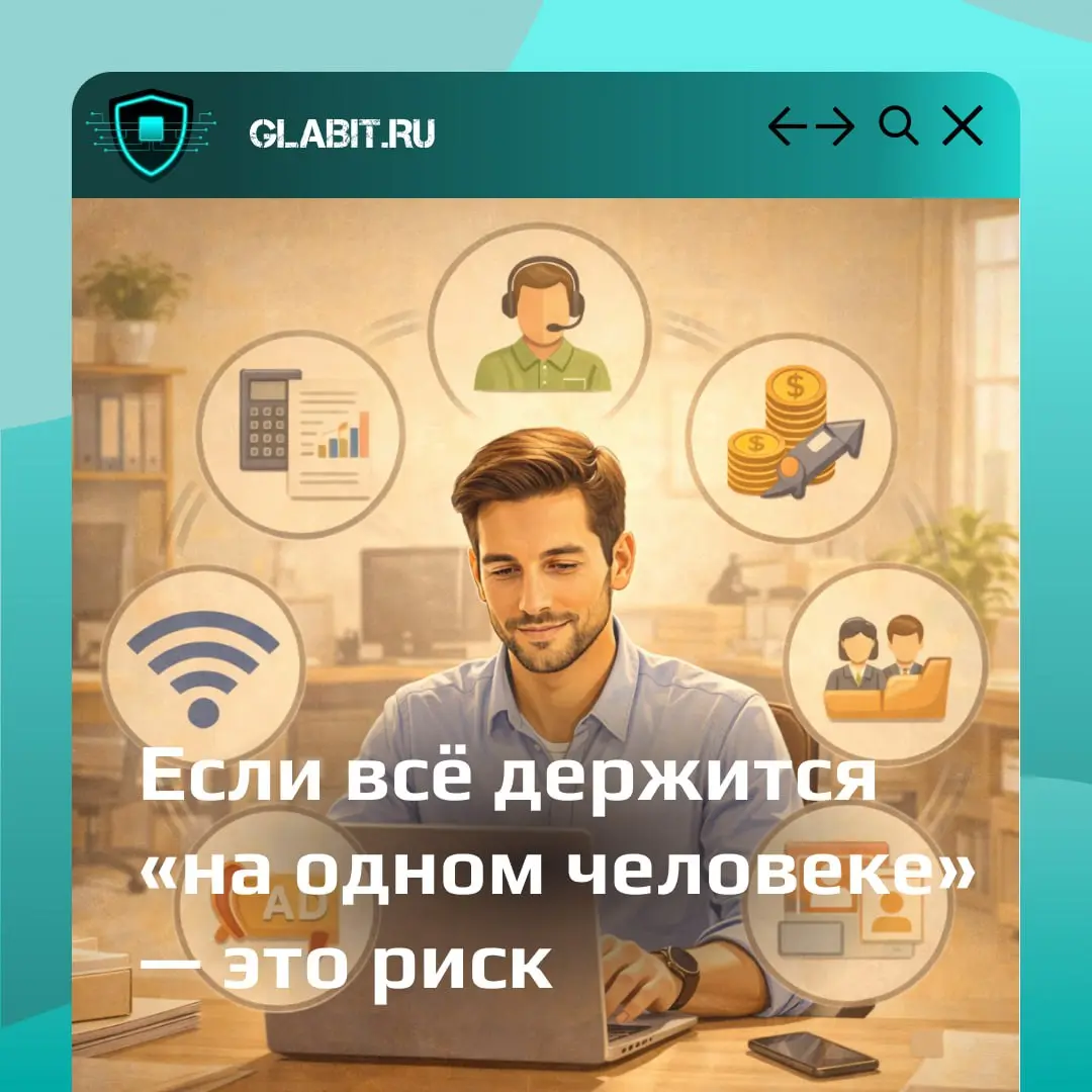 В малом бизнесе так бывает часто: один бухгалтер, один айтишник, один «незаменимый» сотрудник.
Пока всё работает — кажется, что так даже удобнее | Сетка — социальная сеть от hh.ru