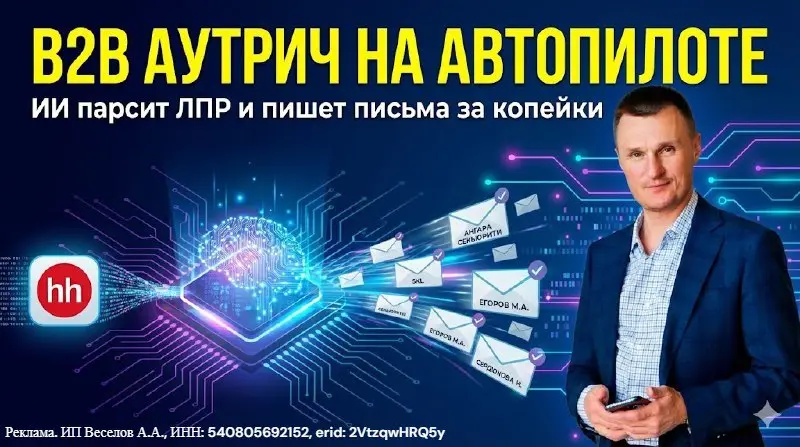 ⚙️ Сайт → ЛПР → 4 письма. Реальный кейс AI-аутрича в B2B [2 видео]
Во многих B2B-компаниях маркетинга по сути нет | Сетка — социальная сеть от hh.ru