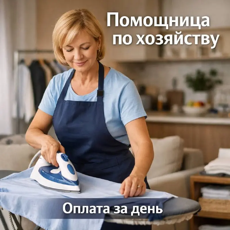 ПОМОЩНИЦА ПО ХОЗЯЙСТВУ (БЕЗ ПРОЖИВАНИЯ)
От 7 000₽/смена
Прямой работодатель
• Москва, м | Сетка — социальная сеть от hh.ru