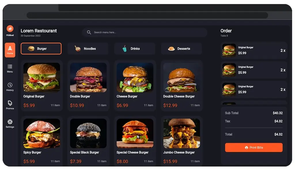 flutter-pos-app-ui
Это современный и адаптивный пользовательский интерфейс торгового терминала, разработанный с использованием Flutter, предназначенный для систем управления заказами в ресторанах | Сетка — социальная сеть от hh.ru