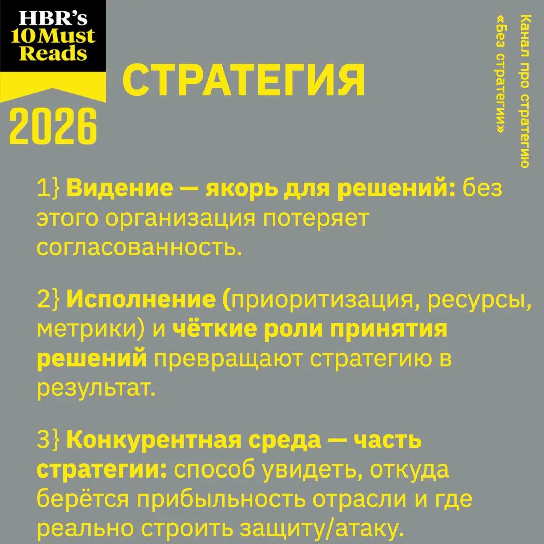 начинаем с умных мыслей, но постараюсь чтобы это было в последний раз, а то уже самому душно
У Гарвард бизнес ревью ежегодно выходят разные «Must Read», где они собирают лучшие и работающие идеи
Выдел... | Сетка — социальная сеть от hh.ru