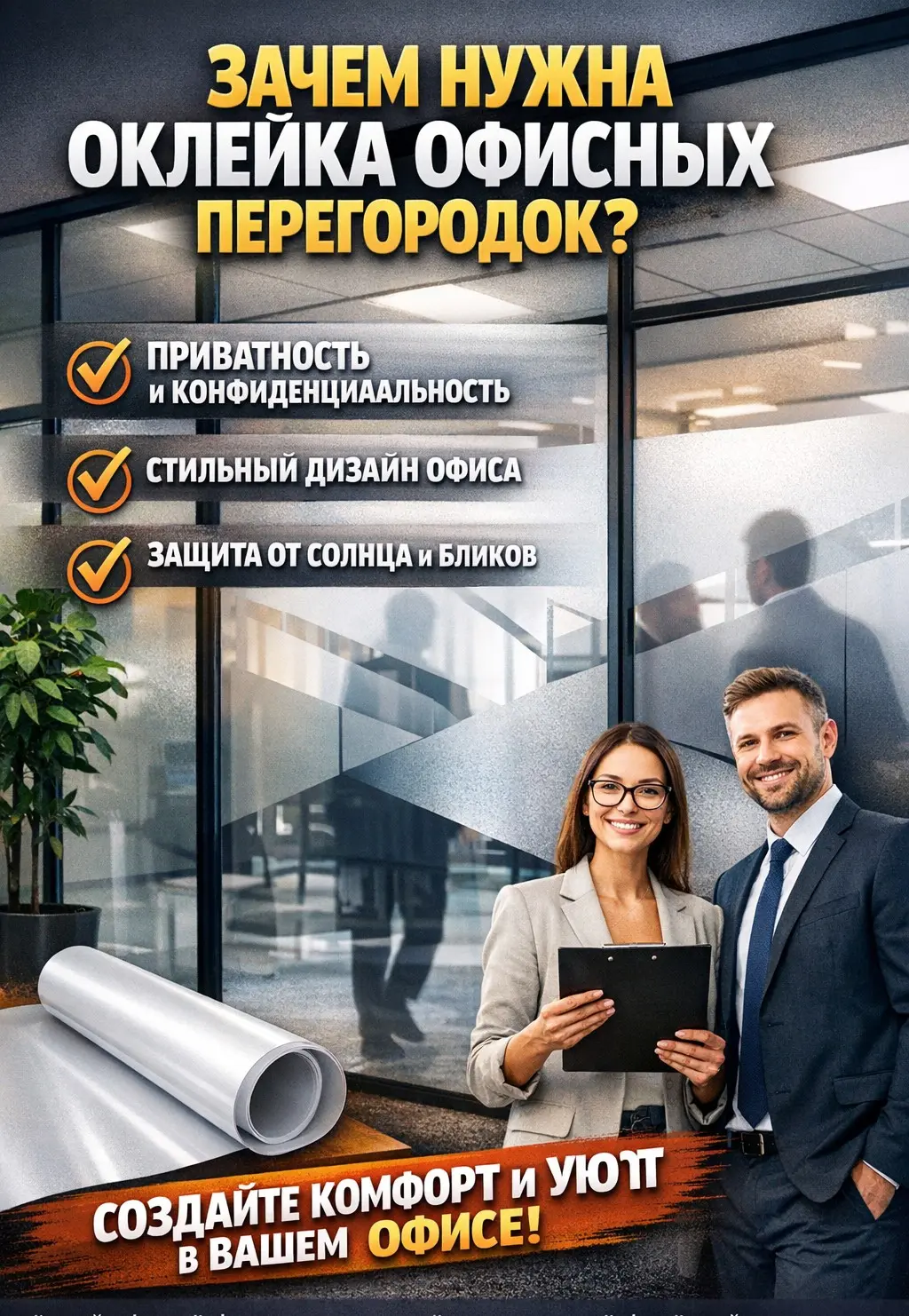 Зачем нужна оклейка офисных перегородок | Сетка — социальная сеть от hh.ru