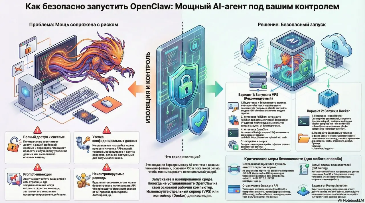 🤖 OpenClaw (ex-Moltbot)
Твой карманный Джарвис и почему его нельзя ставить «на живую»
Гайз, помните эту мечту: пишешь в Телегу «Проверь сервак» или «Запусти парсер», и оно само делается? Без TeamViewe... | Сетка — социальная сеть от hh.ru