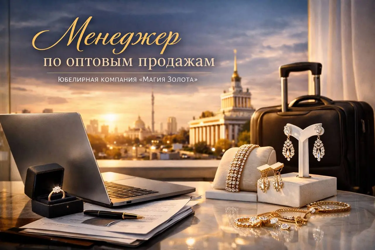 МЕНЕДЖЕР ПО ОПТОВЫМ ПРОДАЖАМ
От 150 000₽
Ювелирная компания «Магия Золота»
• Москва, ВДНХ, м | Сетка — социальная сеть от hh.ru
