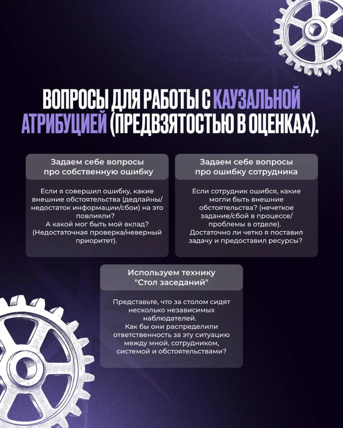 Часть 2. Внутренние триггеры руководителя: вопросы из КПТ для самоанализа
В прошлом посте мы разобрали, какие бывают внутренние триггеры | Сетка — социальная сеть от hh.ru
