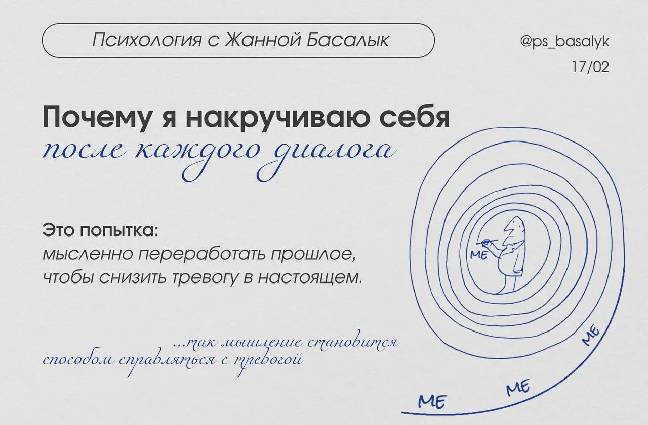 «Почему я накручиваю себя после общения»
После любого социального взаимодействия мозг оценивает: нормально ли я выглядел? не потерял ли статус? не сказал ли ничего лишнего?
Если есть склонность к соци... | Сетка — социальная сеть от hh.ru