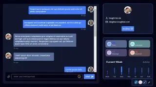 Quickchat UI Themes - Адаптивная панель управления с темой пользовательского интерфейса Quickchat. Реализована с помощью JS.
https://codepen.io/aybukeceylan/pen/jOMazYe | Сетка — социальная сеть от hh.ru