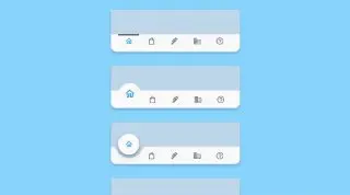 Animated BottomBar - Несколько вариантов анимаций нижней панели, реализованные с помощью CSS и JS.
https://codepen.io/chrisbautista/pen/NWXjqLN | Сетка — социальная сеть от hh.ru