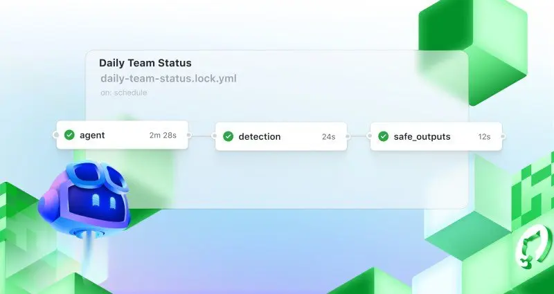 🤖 GitHub запустил агентные воркфлоу
Представлены GitHub Agentic Workflows в техническом предпросмотре — система автоматизации задач в репозиториях через ИИ-агентов | Сетка — социальная сеть от hh.ru