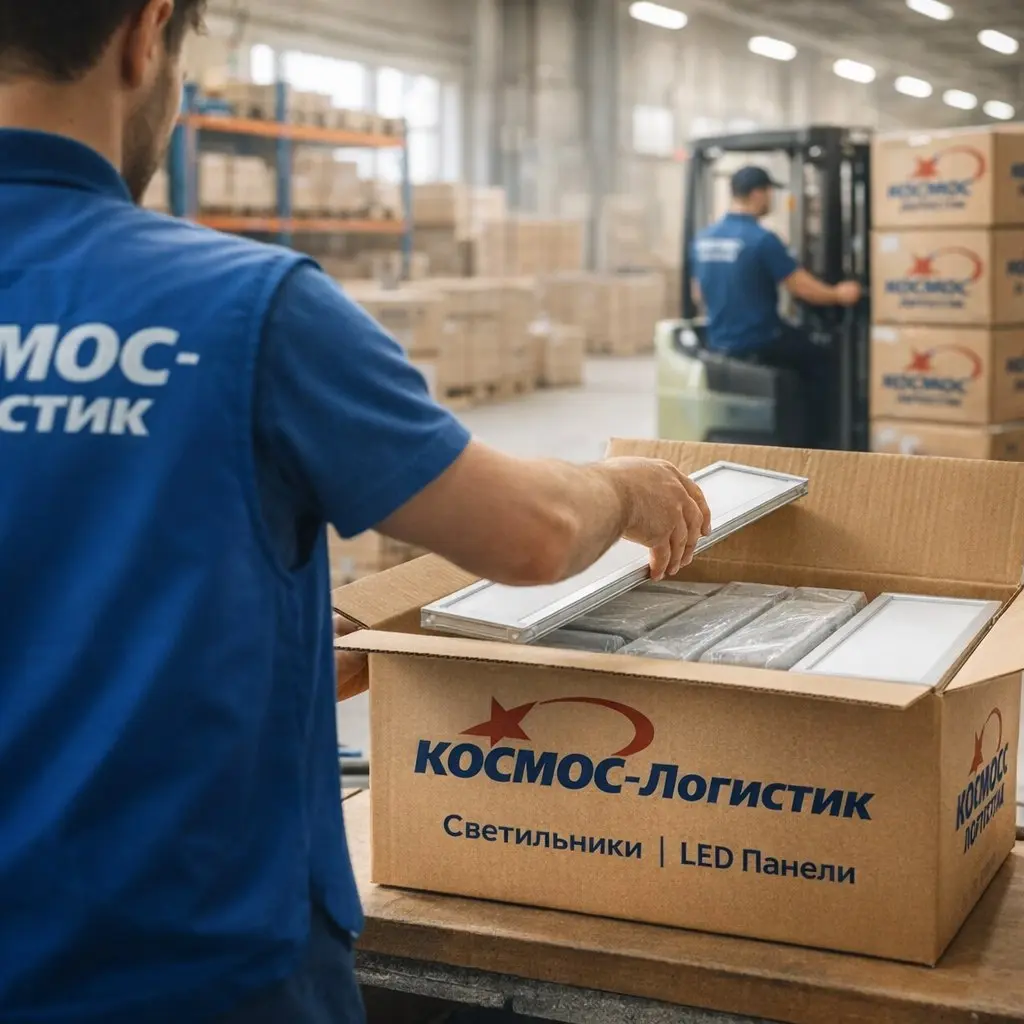 Логистика света без брака
Советуем хранить светильники вертикально на паллетах. В Космос Логистик это стоит от 25 р. в сутки. Механизированная выгрузка за 140 р. снижает риск боя | Сетка — социальная сеть от hh.ru