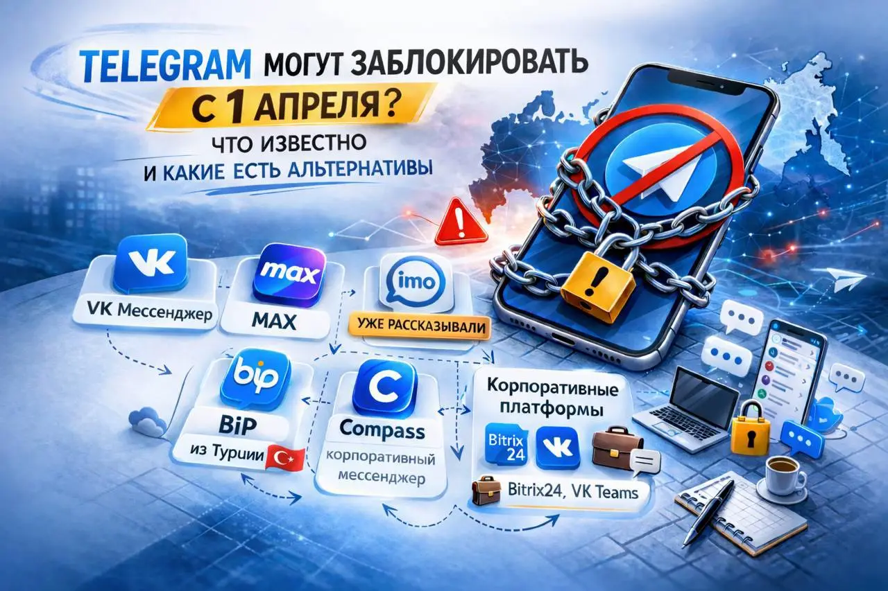 Telegram могут заблокировать с 1 апреля? Что известно на данный момент
В информационном поле появилась новость о том, что Telegram в России могут полностью заблокировать к 1 апреля | Сетка — социальная сеть от hh.ru