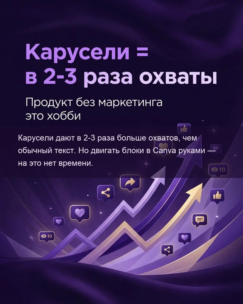 Раньше: открыл Canva, выбрал шаблон, подогнал текст, поправил шрифт — пилишь слайды 2 часа.
Сейчас: скинул текст боту, получил карусель. 2 минуты.
Я строю ИИ-агентов для клиентов | Сетка — социальная сеть от hh.ru