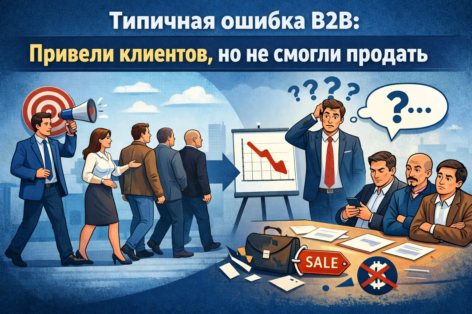 Типичная ошибка B2B: привели клиентов, но не смогли продать. | Сетка — социальная сеть от hh.ru
