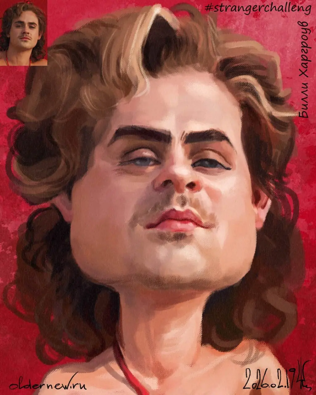 07 —Уильям «Билли» Харгроув из вселенной "Очень странные дела".
В исполнении Дейкр Монтгомери (Dacre Montgomery).
Для марафона #strangerchalleng от @butovart
 | Сетка — социальная сеть от hh.ru