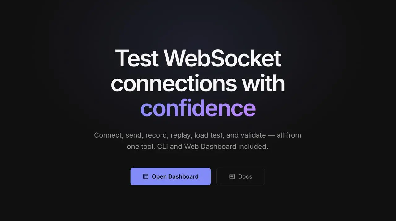 ⚡️⚡️⚡️Ииииии так) Запилил open-source тулзу и отдаю сообществу бесплатно.
https://ws-tester.com/ - это полноценный тестировщик WebSocket-соединений с веб-дашбордом и CLI | Сетка — социальная сеть от hh.ru