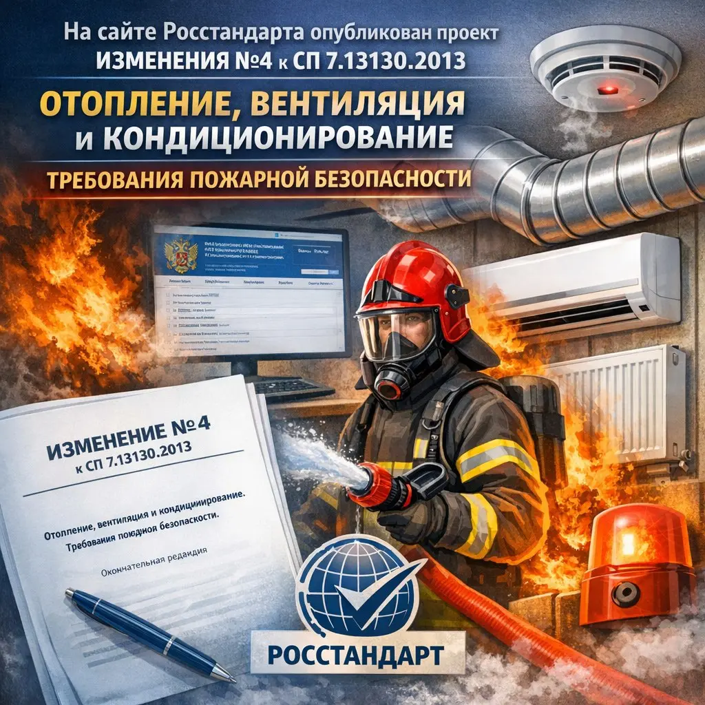На сайте Росстандарта размещена окончательная редакция проекта Изменения №4 к СП 7.13130.2013 «Отопление, вентиляция и кондиционирование. Требования пожарной безопасности».
👇
🔹 Проект - https://clck | Сетка — социальная сеть от hh.ru