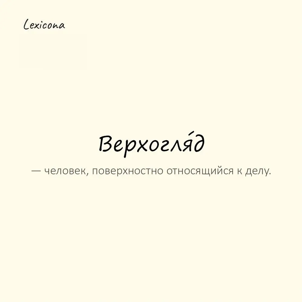Верхогля́д — человек, поверхностно относящийся к делу.
Пример употребления:
Руководитель оказался верхоглядом. | Сетка — социальная сеть от hh.ru