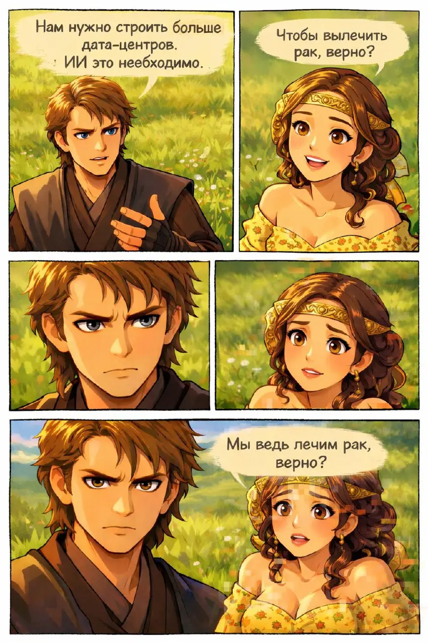 А точно всем нужен ИИ?
🍊 Рубрика: Воскресная манга
Сгенерировано через ИИ
🤔 Мы свернули не туда, но где?
#ДубовсковПсихологияКода #ВоскреснаяМанга #AI #пользаИИ #реальность | Сетка — социальная сеть от hh.ru