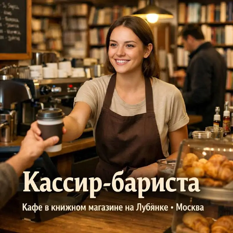 КАССИР-БАРИСТА
От 350₽/ч
Кафе в книжном магазине
• Москва, Лубянка, м. Лубянка
• Рестораны/Кафе
• +79252728989
В этом посте были ссылки, но мы их удалили по правилам Сетки | Сетка — социальная сеть от hh.ru