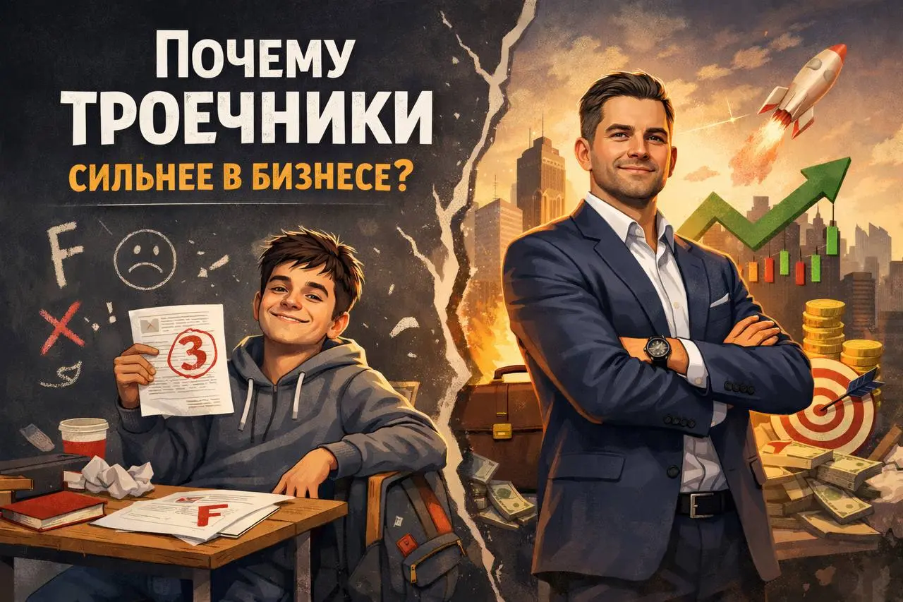 Почему троечники часто сильнее в бизнесе?
Потому что у них есть иммунитет к ошибкам.
Я сам троечник.
И считаю, что троечники — лучшие антикризисные управленцы | Сетка — социальная сеть от hh.ru