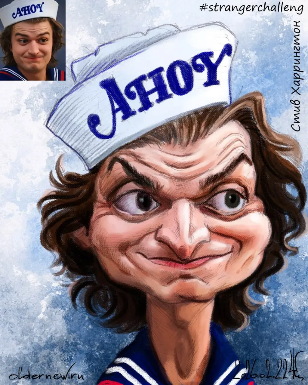 08 —Стив Харрингтон из вселенной "Очень странные дела".
В исполнении Джо Кири (Joseph David Keery).
Для марафона #strangerchalleng от @butovart
 | Сетка — социальная сеть от hh.ru