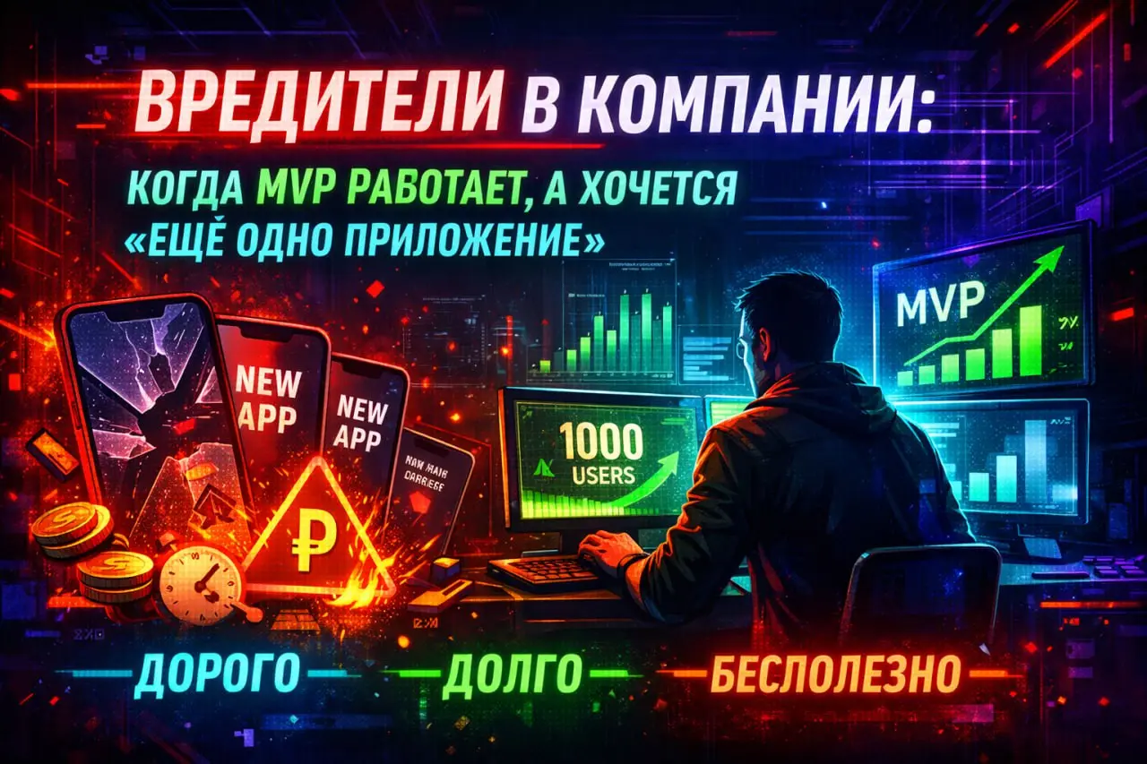 Я их называю “вредители” в компании
Самое абсурдное начинается, когда MVP уже решает главную боль. Он минимальный, да. Без лишнего лоска. Но он работает. Пользователи могут им пользоваться | Сетка — социальная сеть от hh.ru