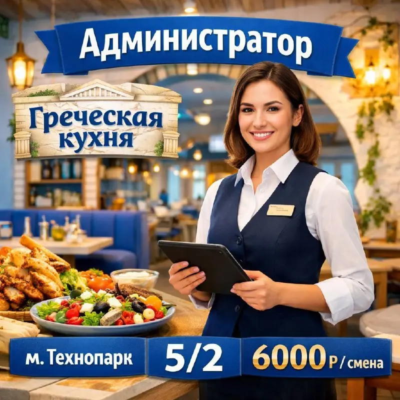 АДМИНИСТРАТОР
От 6 000₽/смена
Сеть греческой кухни
• Москва, м. Технопарк, м. Технопарк
• Рестораны/Кафе
• +79856210700
В этом посте были ссылки, но мы их удалили по правилам Сетки | Сетка — социальная сеть от hh.ru