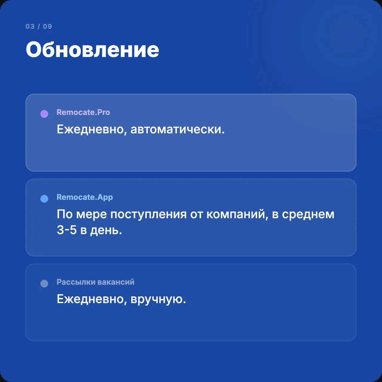 Remocate.Pro: честное сравнение с другими нашими продуктами — бесплатным джоб-бордом remocate.app и рассылками эксклюзивных вакансий.
Листайте карточки — там 9 критериев.
Если коротко:
Remocate | Сетка — социальная сеть от hh.ru