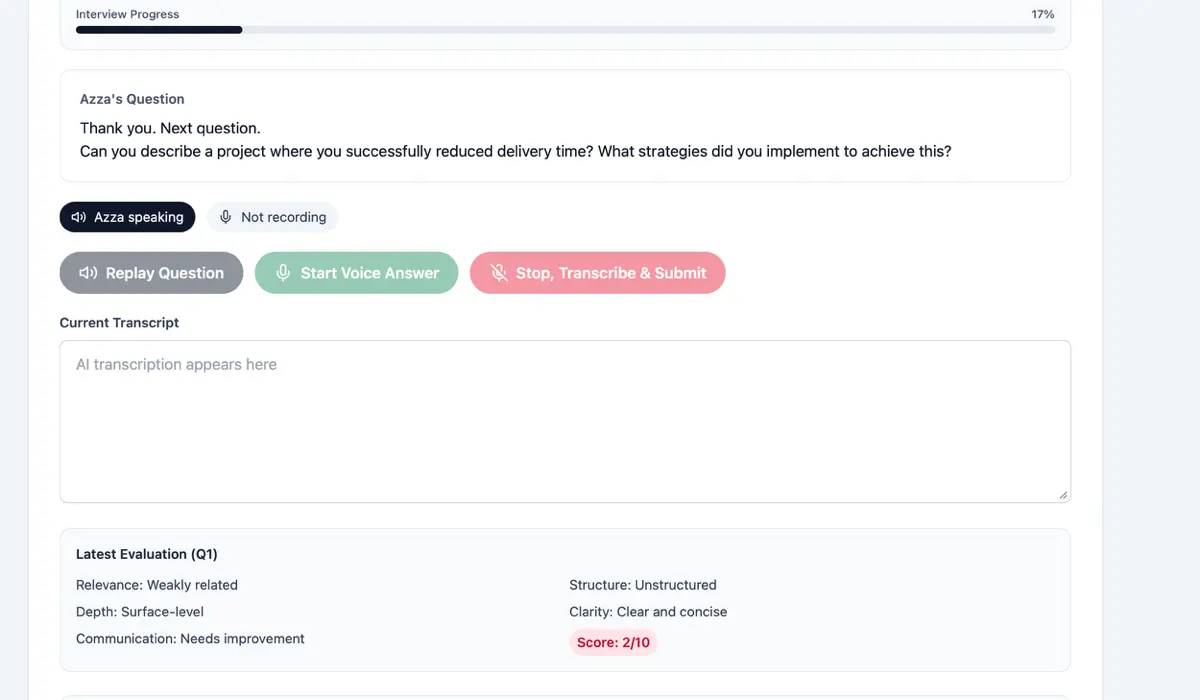 Новая функция - ИИ симулятор интервью – Азза:
Мы представляем одно из самых мощных обновлений OptiResume - полностью интерактивный голосовой ИИ-симулятор интервью.
Это не просто вопросы на экране | Сетка — социальная сеть от hh.ru