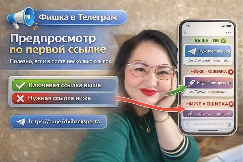 Фишка в Телеграм
Когда в одном посте несколько ссылок, предпросмотр в ТЕЛЕГРАМ формируется по первой ссылке — но именно она не всегда та, для которой вам нужно превью | Сетка — социальная сеть от hh.ru