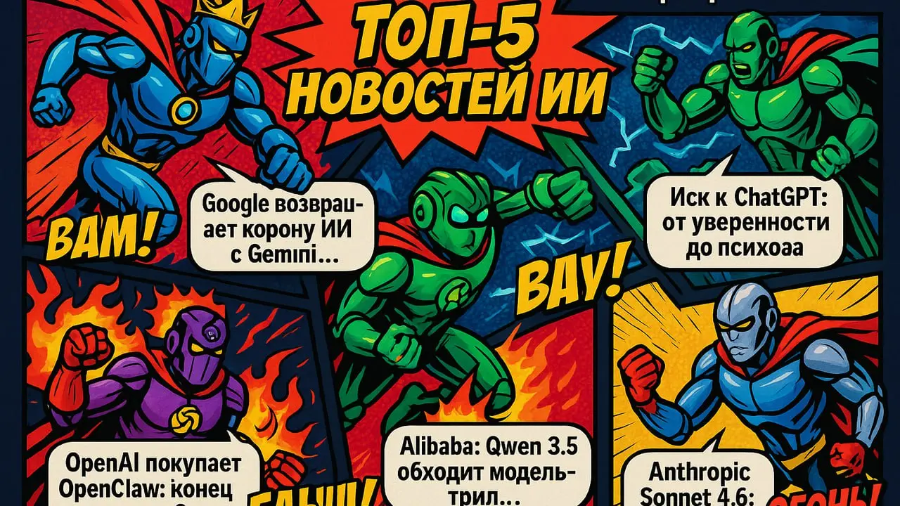 🤖 ТОП-5 новостей ИИ
🚀 Google возвращает себе корону ИИ с Gemini 3.1 Pro!
Google анонсировала новый ИИ Gemini 3.1 Pro, который в два раза эффективнее решает сложные задачи | Сетка — социальная сеть от hh.ru