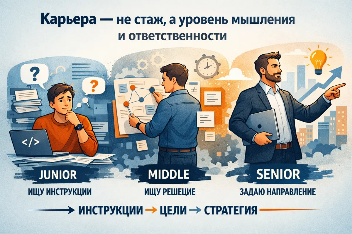 Чем отличается Junior, Middle и Senior | Сетка — социальная сеть от hh.ru
