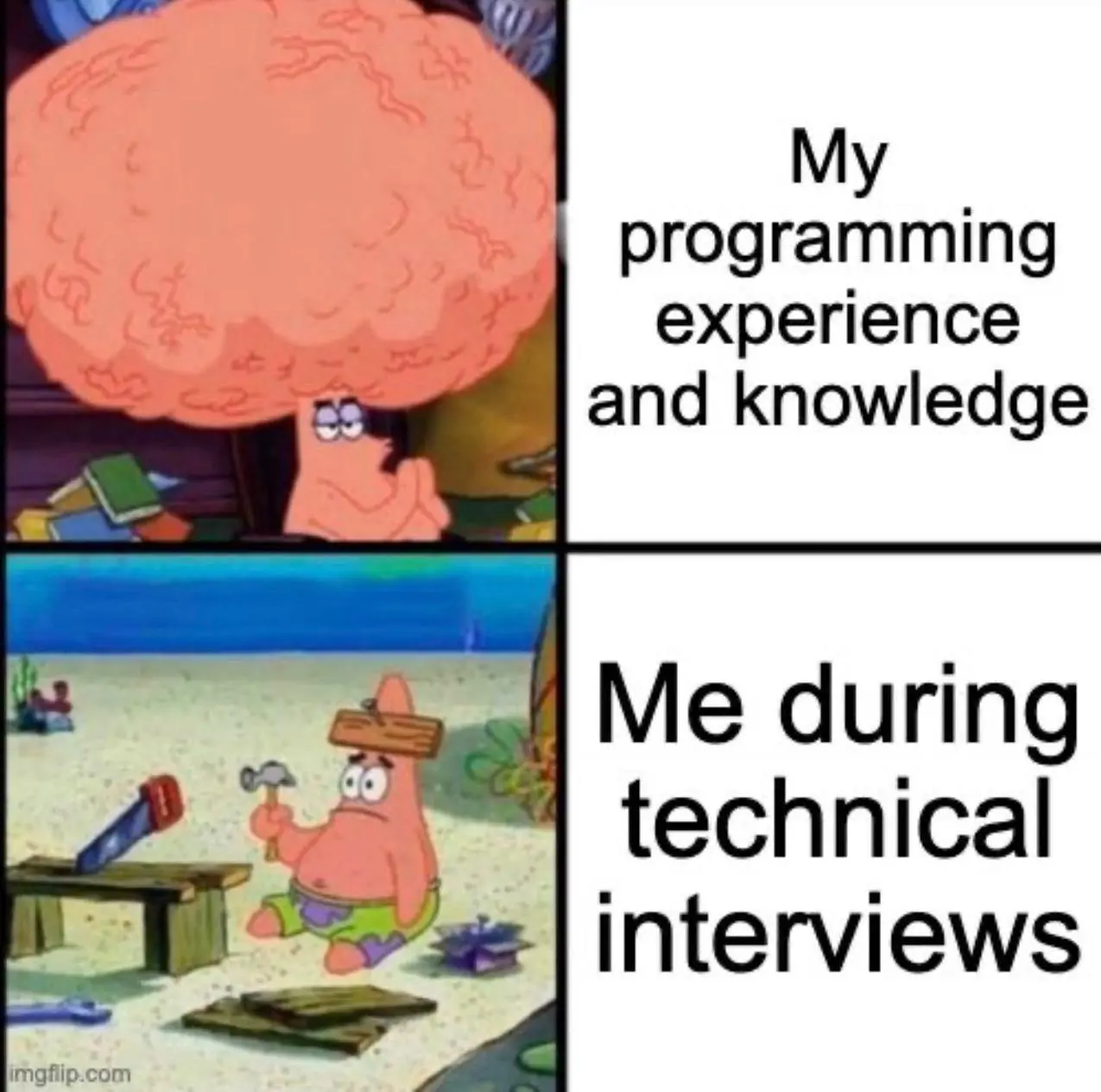 Сезон найма в разгаре, и многие из вас наверняка сейчас готовятся к собесам. Признавайтесь, бывает у вас такое как на картинке? У меня точно было, и не один раз | Сетка — социальная сеть от hh.ru