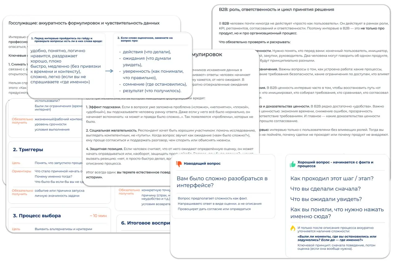 Глубинные интервью: методика проведения
Системный и практичный разбор того, как проводить глубинные интервью профессионально — от гипотез до роли модератора | Сетка — социальная сеть от hh.ru