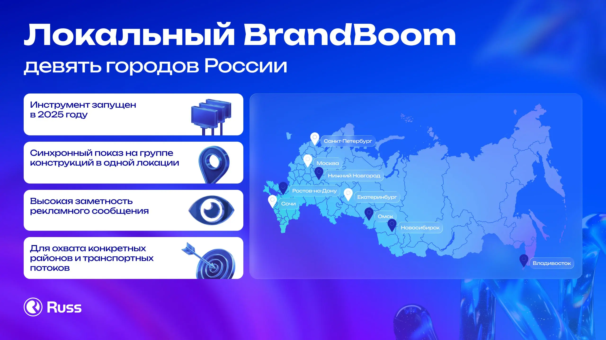 Локальный BrandBoom — уже в девяти городах России
Группа Russ расширила географию своего нового инструмента | Сетка — социальная сеть от hh.ru