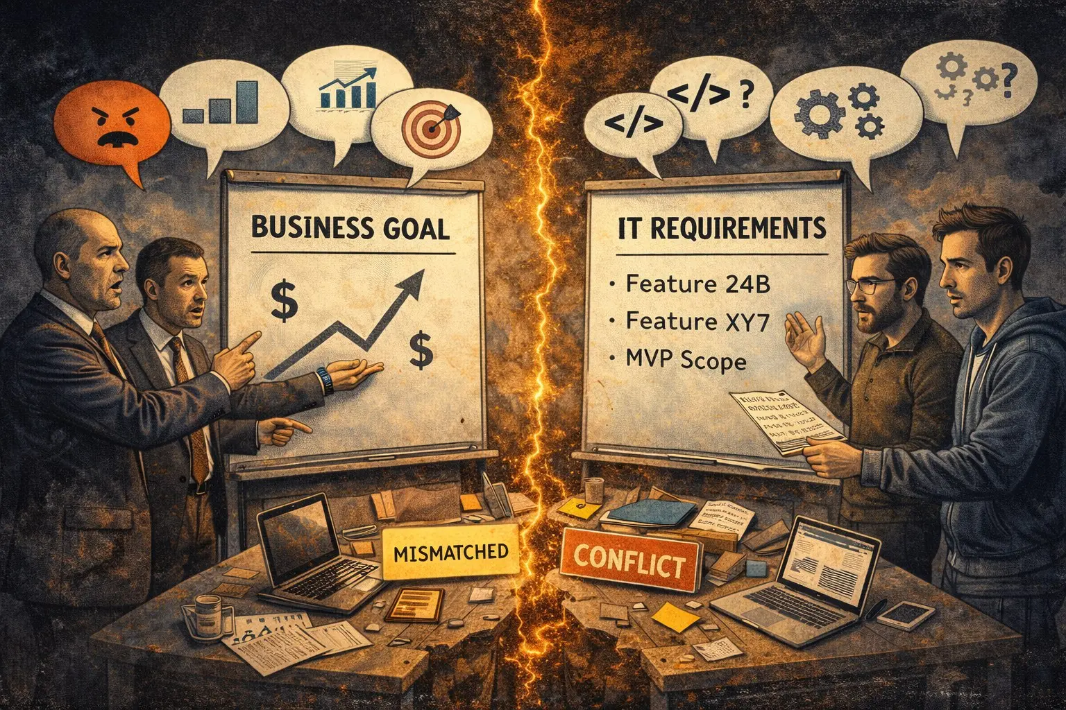 Почему бизнес и IT так часто не понимают друг друга? Все хотят одного — успешного продукта, но конфликтов на этом пути не избежать | Сетка — социальная сеть от hh.ru