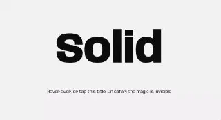 Solid - Изменяющийся текст при наведении, реализован с помощью javascript и css.
https://codepen.io/Sidstumple/pen/RwGJOow | Сетка — социальная сеть от hh.ru