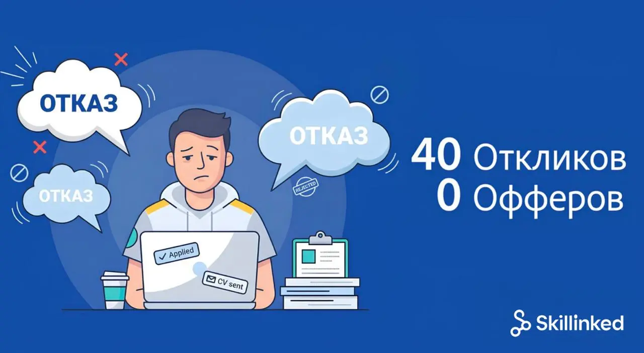 🖥 40 откликов. 0 офферов… Это можно разобрать за 15 минут!
Звучит как статистика, если не расшифровывать, что стоит за этими цифрами.
Если окунуться то, это недели поиска вакансий | Сетка — социальная сеть от hh.ru