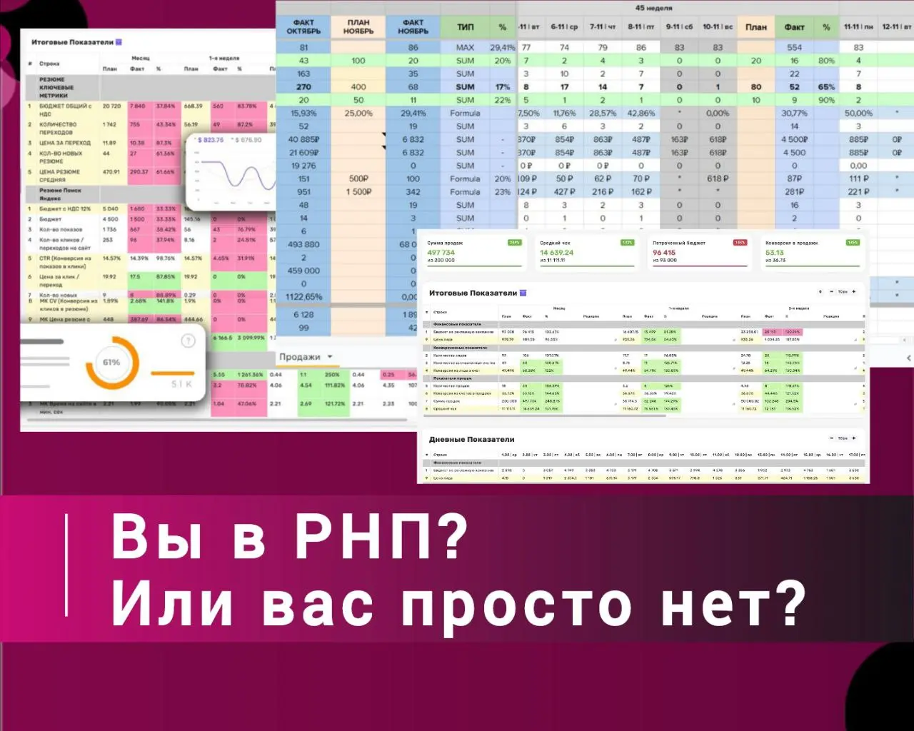 Что такое РНП для маркетплейсов («Рука на пульсе»)

это системный анализ ключевых показателей бизнеса на маркетплейсах | Сетка — социальная сеть от hh.ru