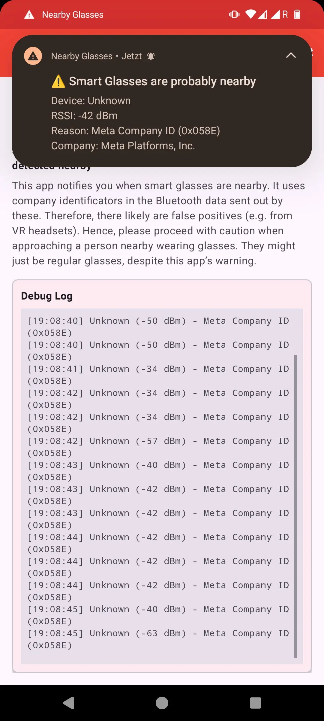 yjnearbyglasses
Это приложение Android предназначено для обнаружения поблизости умных очков с камерой и предупреждения пользователя о их наличии | Сетка — социальная сеть от hh.ru