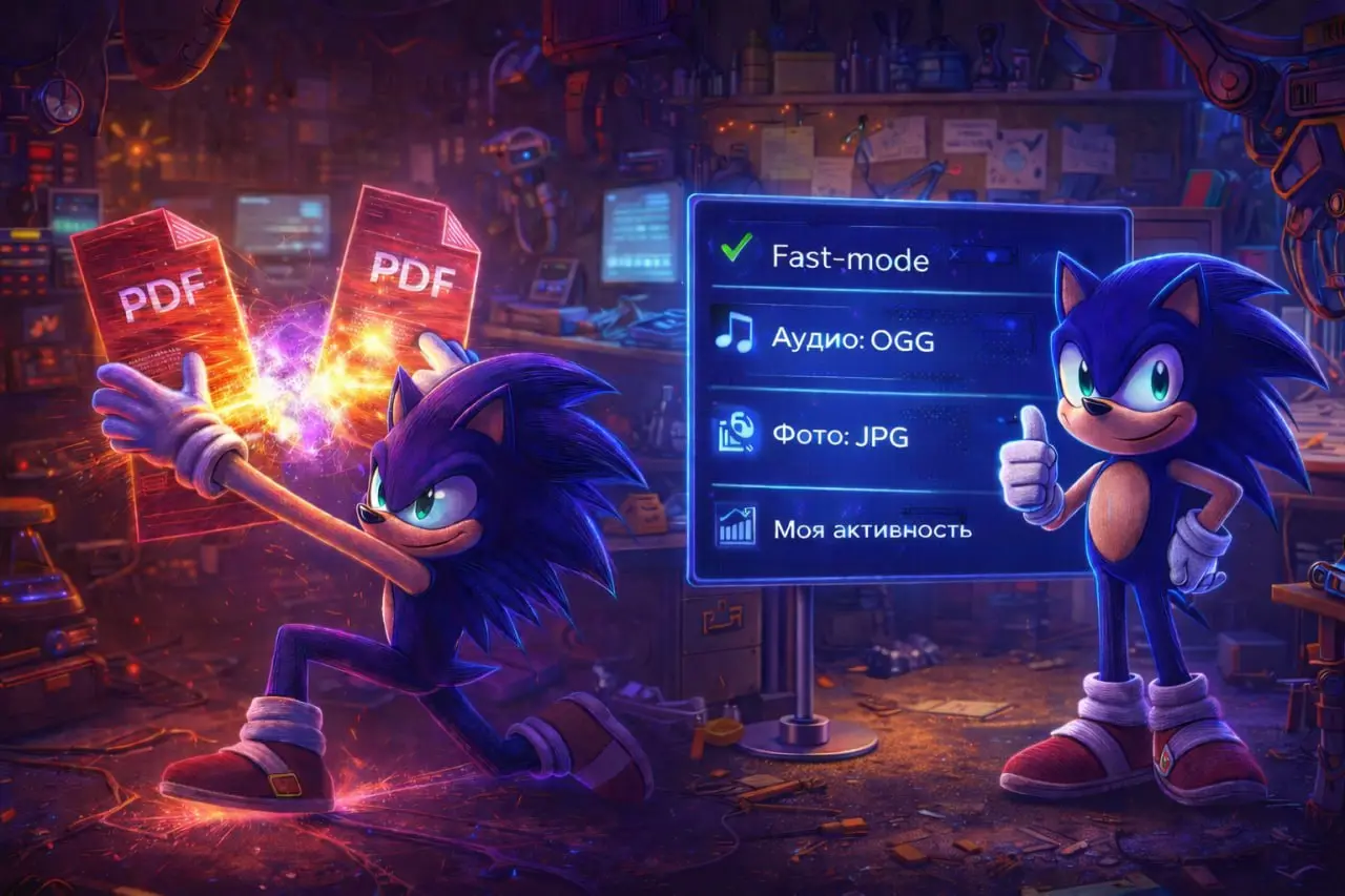 🚀 Большое обновление бота!
В SONIC CONVERT (@FastConvertrobot)
━━━━━━━━━━━━━━━━━━━
⚙️ Раздел “Настройки” в профиле
🔹 ⚡️ Fast-mode (Быстрый режим)
Убирает лишние шаги и ускоряет работу | Сетка — социальная сеть от hh.ru